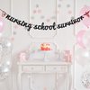 Black Glitter Nursing School Survivor Banner - 2024 Nurse Graduation Decorations - Congrats Nurse/RN, Medical School Graduation Party Supplies