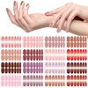 XEAOHESY 16 Sheets 224 Pieces Gradient Solid Color Nail Polish Stickers, Self-Adhesive Glitter Gel Nail Strips, 4 x 2.2inch, Stylish Style