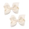 Koolgil Baby Girl's 2Pcs Cute 3 Inch Pure Color Bow-knot Hair Clip for Photography Travel Daily Life (Cream)