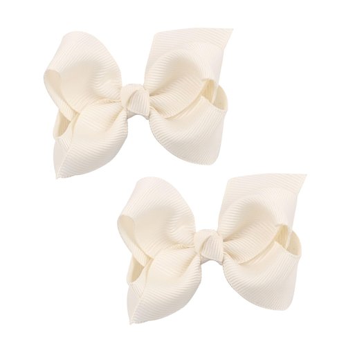Koolgil Baby Girl's 2Pcs Cute 3 Inch Pure Color Bow-knot Hair Clip for Photography Travel Daily Life (Cream)