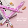 Premium French Gel Acrylic Nail Art Brush & Dotting Tool - Professional Manicure Tool for Detailed Designs, Size #14 & #16, Elegant Pink Marble