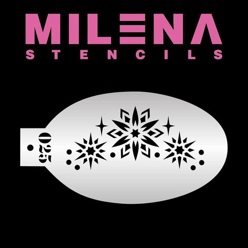 Milena Stencils - Snowflakes 025 - Professional Face & Body Painting Stencils for Kids Party, Halloween, Reusable Tattoo Stencil, Face Painting Template