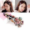 5 Pcs Rhinestone Snap Hair Clips Sparkly Crystal Flower Hair Clips Hair Barrettes No Slip Hairpins Hair Accessories for Women and Girls
