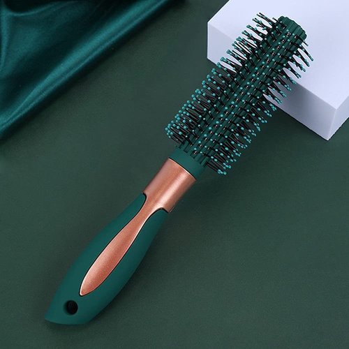 RN BEAUTY Styling Brush Detangling Brush Anti-Static Massage Hair Brushes Nylon Bristle Pins Blow Drying Detangler Hairbrush for Women of All Hair Styling Types Blackish Green Color - Round