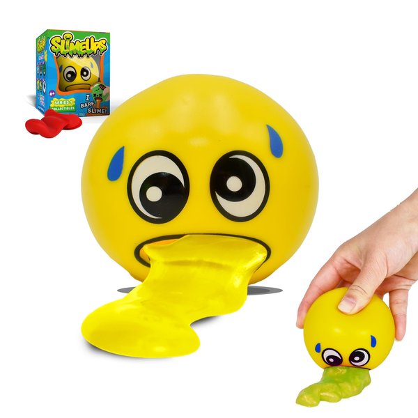 Slime ups 3.2In Round Expression Stress Ball, Novelty Stress Relief Squeeze Toys, Tricky Play Fidget Toys, Vent Decompression Slime Ball Stress Relief Toys Tricky Game (Sweaty Steve)
