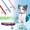 Weewooday 6 Pieces Leather Cat Collar with Bell Leather Kitten Collar Cat Collar for Boy Cats, Girl Cats with Safety Elastic Strap Cute Pet Collars for Small Cat Kitten Puppy