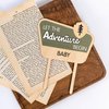 Let The Adventure Begin Baby Shower Cake Topper - Happy Camper Wooden Cake Topper,Natural Adventure Themed Decor,Baby Shower Decorations