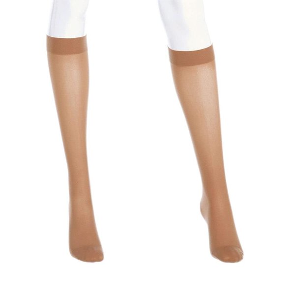medi Assure, 20-30 mmHg – Closed Toe, Knee High Compression Stockings, Semi-Transparent Hosiery, Medium - Petite, Beige