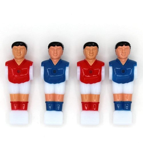 Phinacan 4Pcs Foosball Men Replacement Soccer Table Player Football Players Parts (Red+Blue)