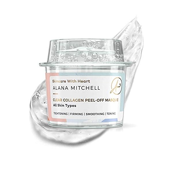 Alana Mitchell Anti Aging Collagen Facial Mask, Peel Off Face Mask Reduces Wrinkles & Fine Lines, Hydrating Face Masks, Tightening & Firming Skin Care, Collagen Face Mask for All Skin Types (0.63 oz)