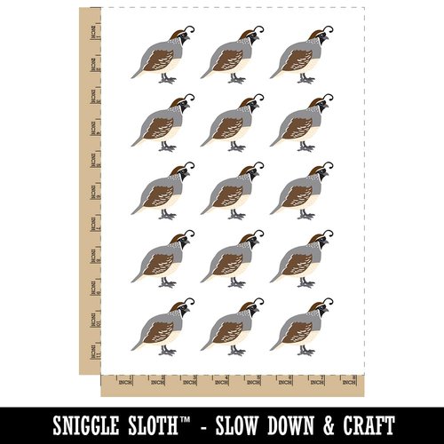 Quail Bird Solid Temporary Tattoo Water Resistant Fake Body Art Set Collection - 15 2" Tattoos (1 Sheet)