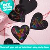 JOYIN 24 Packs Valentines Day Cards with Scratch Heart Scratch Paper Magic Color Scratch Heart Rainbow Cards for Kids Valentine Crafts & Art Classroom Exchange, Valentine's Party Favors