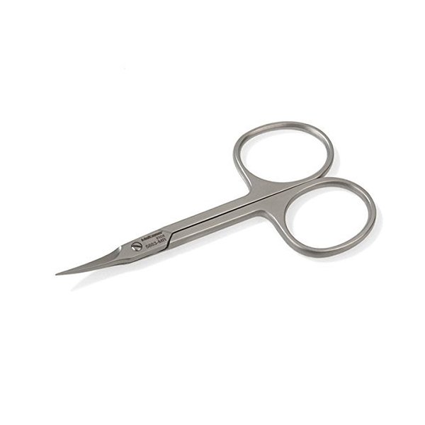 Curved extra pointed stainless steel cuticle scissors German cuticle remover by Malteser. Made in Solingen, Germany