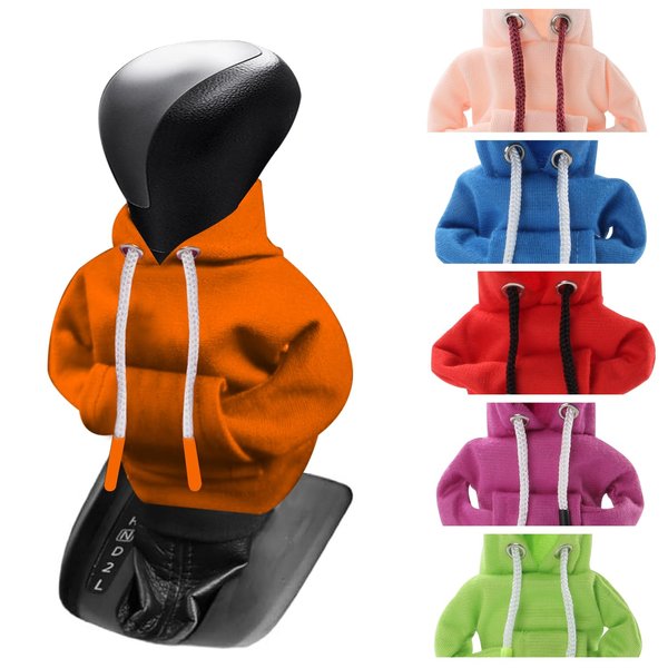 Teguangmei Gear Shift Cover, Car Shift Knob Cover Hoodie, Gearshift Decorations Shifter Stick Protector (Orange)