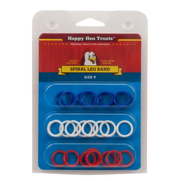 Happy Hen Treats Spiral Leg Bands for Pets, Size 9