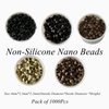 LSNDF 1000Pcs Non-Silicone Nano Ring Nano Lined Beads for Nano Ring Hair Extensions Hair Tinsel Feather Hair Extensions (4.0mm, Brown)