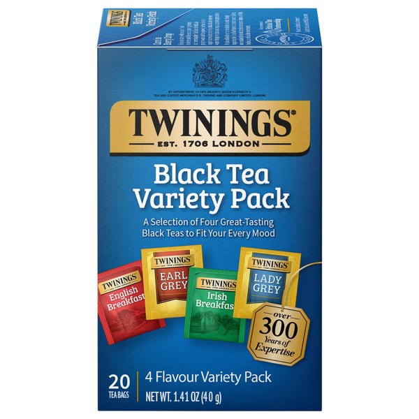 Twinings Variety Black Tea Bags, 20 Count (Pack of 6)