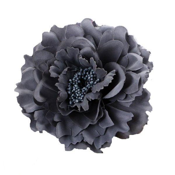 Boho Peony Flower Brooch Fashion Women's Hair Clip, Bohemia Peony Flower Hair Clip, Flamenco Dancer Flower Brooch, Party Women's Flower Hair Clip, Hair Accessories, Wedding Set (Grey)