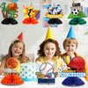 12 Pieces Sports Themed Birthday Party Supplies Sports Centerpieces for Kids 3D Football Soccer Baseball Basketball Softball Honeycomb Centerpieces Ball Party Decoration for Boys Kids