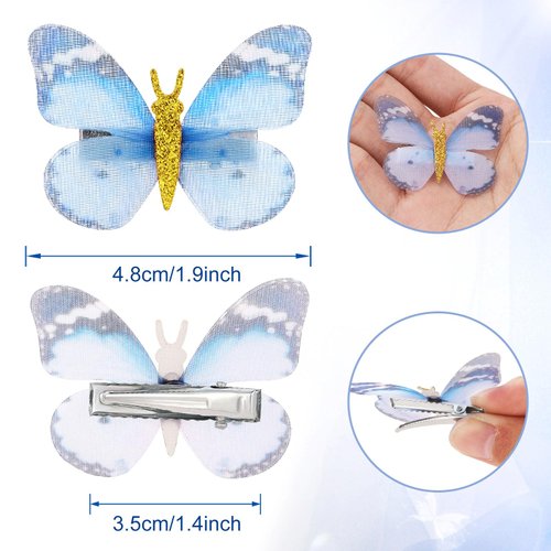 Paderison 20Pcs Butterfly Hair Clips for Kids Moving Glitter Butterfly Clips Fairy Accessories for Women Butterfly Hair Accessories for Girls Colorful Butterfly Hair Clips 90s(Brown)