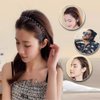 BOYYJING Multi-Style Black Non-slip Metal Hair Hoop and Comb，Metal Hairband for Men and Women Unisex Adjustable Black Wavy Hair Band Non-slip (7pcs)