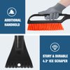 YeewayVeh 35" Ice Scraper for Car Windshield, Extendable Snow Brush with Foam Grip & Additional Handhold, 2 in 1 Detachable & Scratch-Free Snow Scrapers for Car Truck SUV, Orange