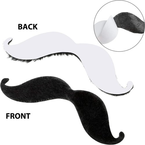 Tatuo 68 Pieces Fake Mustaches Eyebrow Beard Self Adhesive Fake Mustache Fiesta Party Supplies, Novelty Mustaches Stickers Set for Costume and Halloween Masquerade Party (Multicolor)
