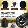 Pop and Party Stainless Steel Manual Coffee Grinder with Adjustable Setting - Lightweight and Easy to Clean - Hand Held Coffee Grinder - Perfect for Home, Office, and Camping - (Black)