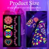 Temporary Tattoos 170 Neon UV Blacklight Reactive Glow in The Dark Tattoos, Adult Kids Body Face Arm Fake Tattoos, Blacklight Neon Party Decorations, Glow in The Dark Party Supplies, Rave Accessories