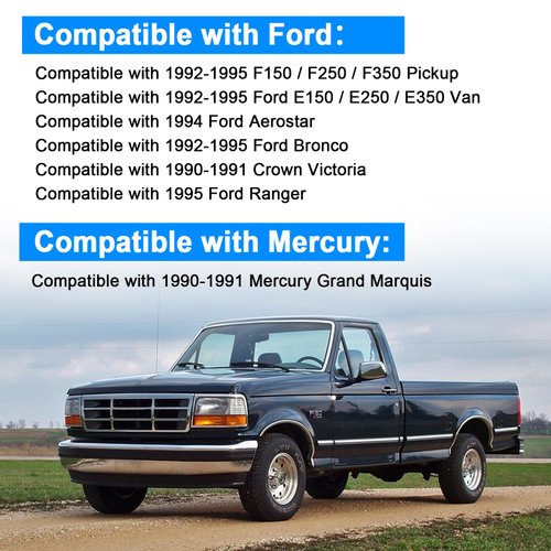 AUTOBABA Ignition Switch Lock Cylinder & 2 Pcs Door Lock Cylinder with Keys Compatible with 1992-1995 Ford Bronco F150 F250 F350 E150 E250 E350 Ranger Replaces# C-42-150 DP-42-122 F3UZ1522050D