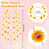 Kunyeah Flower Headband for Girl Daisy Tassel Headpiece Bohemian Hair Band Floral Bandana Party Hair Accessories for Women (Yellow)