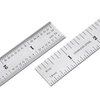 eBoot 2 Pack Stainless Steel Ruler Machinist Engineer Ruler, Rigid Metal Ruler with Inch Graduations 1/8, 1/16, 1/32, 1/64 Inch for Engineering, School, Office, Architect, and Drawing, 6 Inch