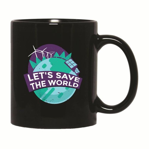 Gift for Eco Friendly People Green Energy Quote to Save the World Environment 11oz 15oz Black Coffee Mug