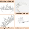 BAHABY Birthday Crown for Women It's My Birthday Sash & Rhinestone Tiara Set Princess Birthday Sash and Tiara for Women Birthday Decorations (Silver)