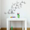 72 Pieces 3D Butterfly Wall Decals Sticker Wall Decal Decor Art Decorations Sticker Set 3 Sizes for Room Home Nursery Classroom Offices Kids Girl Boy Bedroom Bathroom Living Room Decor (Silver)