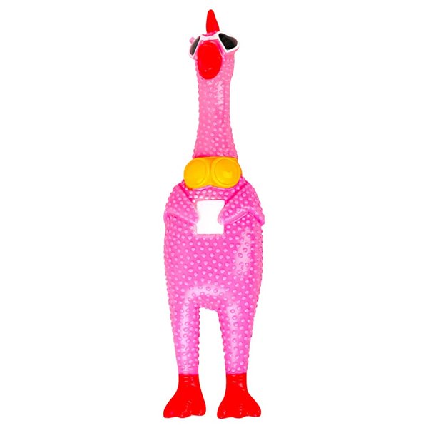 LUOZZY Rubber Chicken Toy Chicken Flying Screaming Chicken Toy Novelty Squeaky Toy for Dogs (Random Color and Pattern)