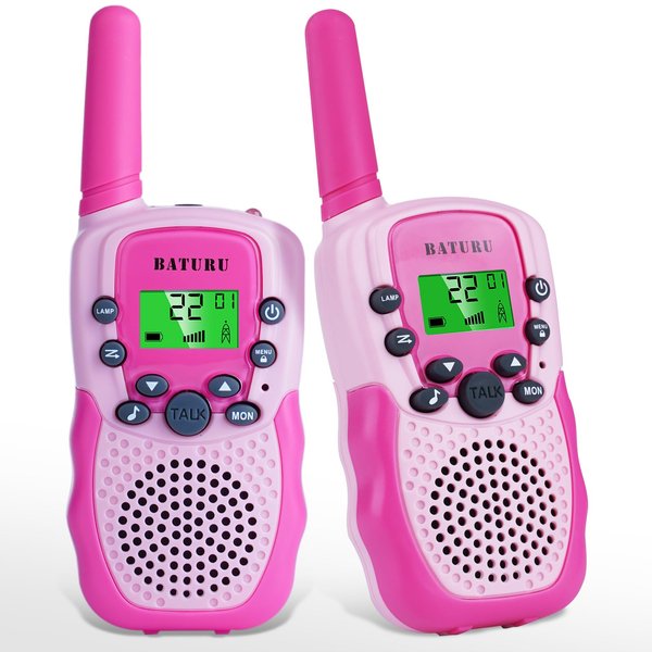 BATURU Walkie Talkies for Kids, Kids Walkie Talkies 2 Pack, Walkie Talkies Christmas Toys Gifts for 4 5 6 7 8 9 10 Year Old, Stocking Stuffers for Kids Boys Girls Toddlers (2 Pack-Pink Pink)
