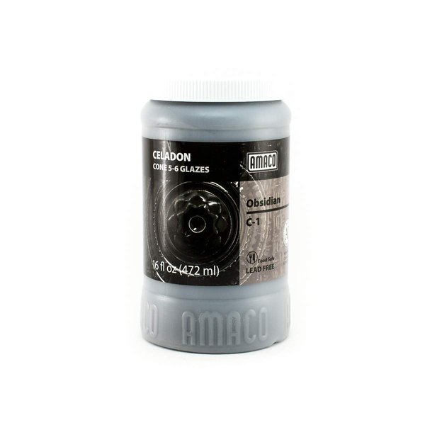 Amaco Celadon Hi Fire (Cone5-6) Glaze - Pint # C-1 - Obsidian