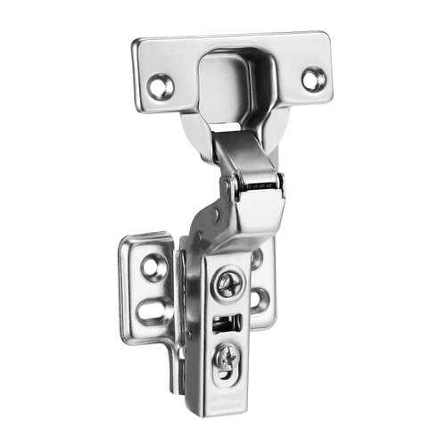 Luokim 2pcs Standard Cabinet Hinge,Fit for Frameless Cabinet,European Inset,Soft Closing,Four-Hole mounting Plate Hinges,Nickel Plated Finish