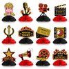 12 Pieces Movie Centerpiece Movie Night Party Decorations Movie Party Centerpieces for Table Movie Theater Honeycomb Centerpiece Ticket Popcorn Star Table Topper for Birthday Party 3D Favor Supplies