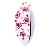 NVENF 4th of July Headbands, American Flag Star Headband Pearl Crystal Rhinestone Knotted Headbands Patriotic 4th of July Accessories Outfits for Women Holiday Gifts (Star F-White)