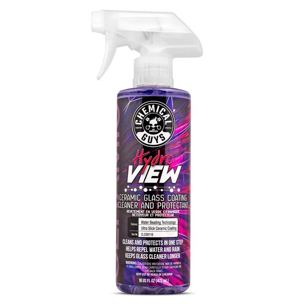 Chemical Guys CLD30116 HydroView Ceramic Glass Cleaner, Water Repellent & Protective Coating (Works on Glass, Windows, Mirrors, Navigation Screens & More; Car, Truck, SUV and Home Use), 16 fl oz