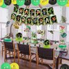Reptile Party Decorations - Including Reptile Theme Balloons, Happy Birthday Banner, Cake Topper, Hanging Swirl, and Honeycomb Centerpieces for Safari Lizard Swamp Reptile Birthday Party Supplies