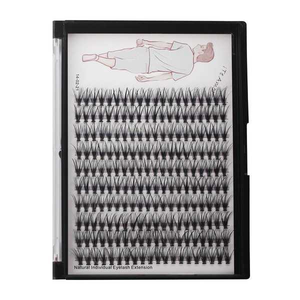 Dedila 8-20mm Available 200Pcs Handmade Natural long 20Roots Black Soft Individual False Eyelashes Fluffy Cross Makeup Cluster Eyelashes Thickness 0.07mm D Curl Eye Lashes Extensions (16mm)