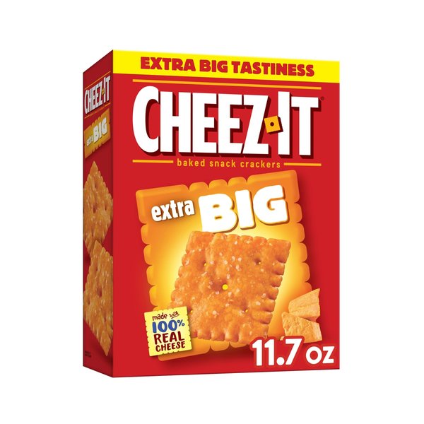 Cheez-It Cheese Crackers, Baked Snack Crackers, Lunch Snacks, Extra Big, 11.7oz Box (1 Box)