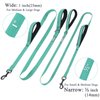 VIVAGLORY Traffic Handle Dog Leash, Two Padded Soft Handles Dog Leash, Strong Reflective & Metal Hook Training Dog Lead, Turquoise