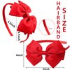 Totelux Bow Headband for Girls Red Grosgrain Ribbon Hair Band Big Bow Tie Hair Hoop Cute Hair Accessories for Toddler Teens Birthday Wedding Christmas Party Supplies