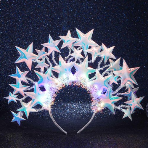 GORTIN Light Up Star Headband LED Glow Headbands Rave Party Costume Hair Band Hair Accessories for Women and Girls
