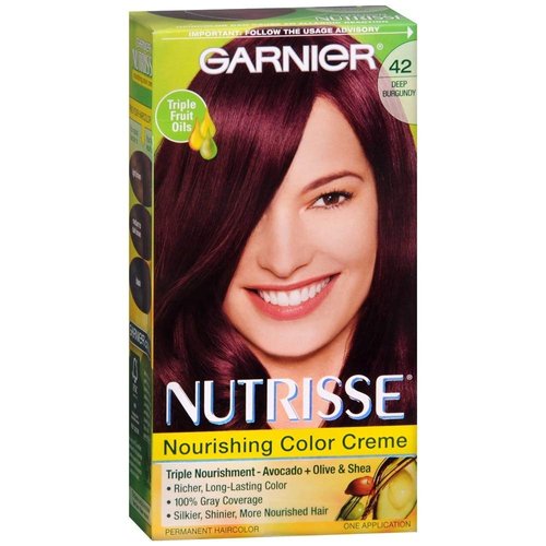Garnier Nutrisse Haircolor - 42 Black Cherry (Deep Burgundy) 1 Each (Pack of 4)
