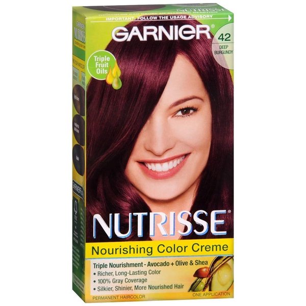 Garnier Nutrisse Haircolor - 42 Black Cherry (Deep Burgundy) 1 Each (Pack of 4)